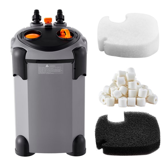 KFFKFF 224.5GPH Canister Filter, 3-Stage External Aquarium Filter with Powerful Pump, Quite Water Circulation Cleaning Machine with Media for Fish Tanks and Aquariums Up to 55 Gallons