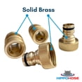 thumbnail image 3 of Quick Connector Garden Hose Fittings (2 Pack) - Leak Free - 3/4" Snap-On Water Hose Adapter for Quick Release - Solid Brass - Quick Connection Garden Hose Connectors, 3 of 6