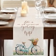 thumbnail image 3 of Table Runners 36 Inches Long Dress Scarves, Spring Farmhouse Kitchen/Dining Table Runner, Short Coffee Tablerunners, Country Bicycle Botanical Blossom Wild Flowers 13x36 Inch, 3 of 9