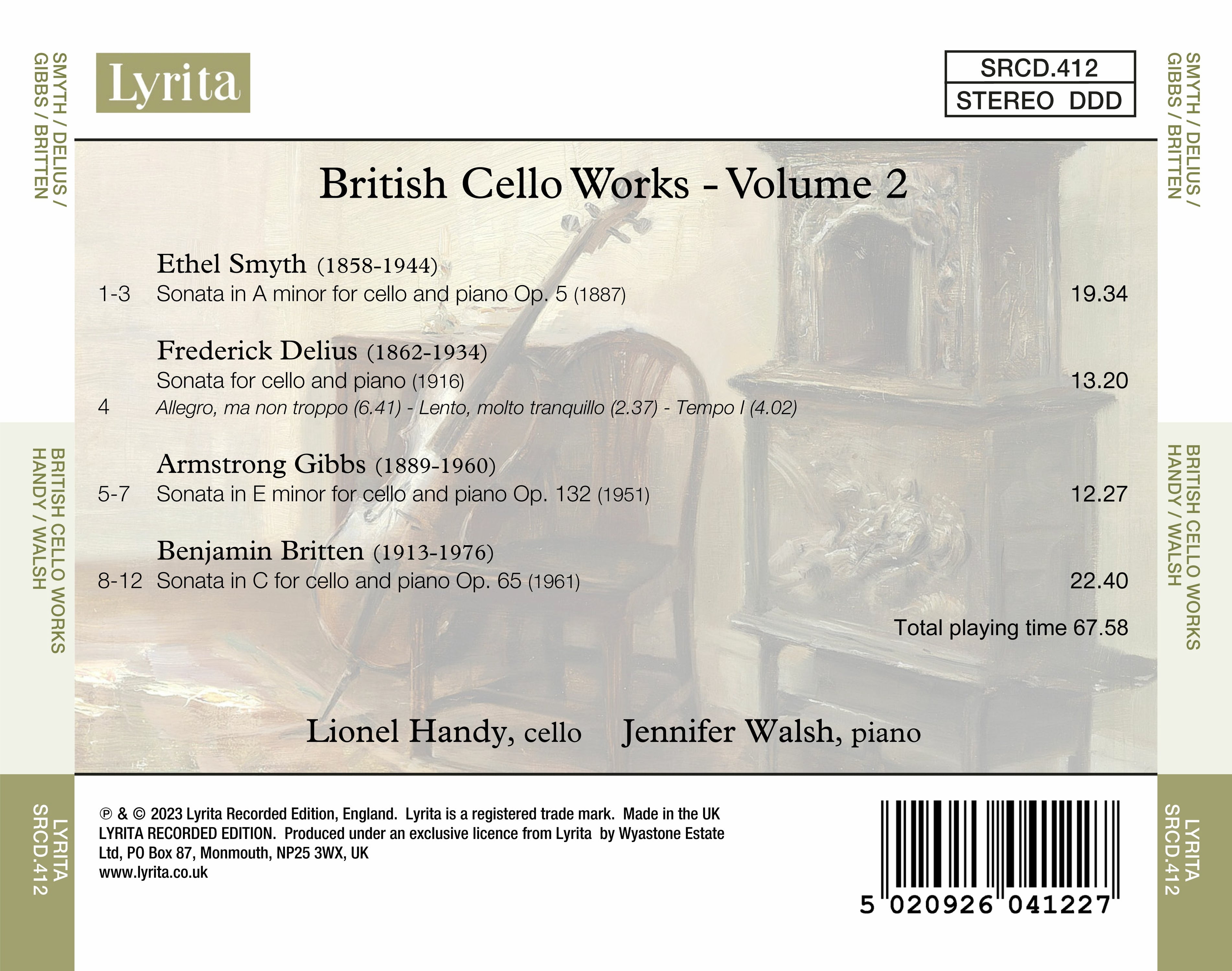 Lionel Handy - V2: British Cello Sonatas - Music & Performance - CD