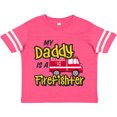 thumbnail image 3 of Inktastic My Daddy is a Firefighter with Fire Truck Boys or Girls Toddler T-Shirt, 3 of 5