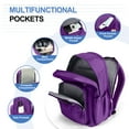 thumbnail image 4 of DAKIMOE Travel Backpack for Women Men Laptop Backpack with Computer Compartment Waterproof Large Capacity Wear Resistant Scratch-proof for Travel College Bussiness School, Purple, 4 of 9