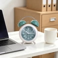 thumbnail image 4 of Alarm Clock, Metal 4 Inch Desk Table Analog Clock Silent with Night Light for Dormitory Home Office Travel Decor Alarm Clock, 4 of 8