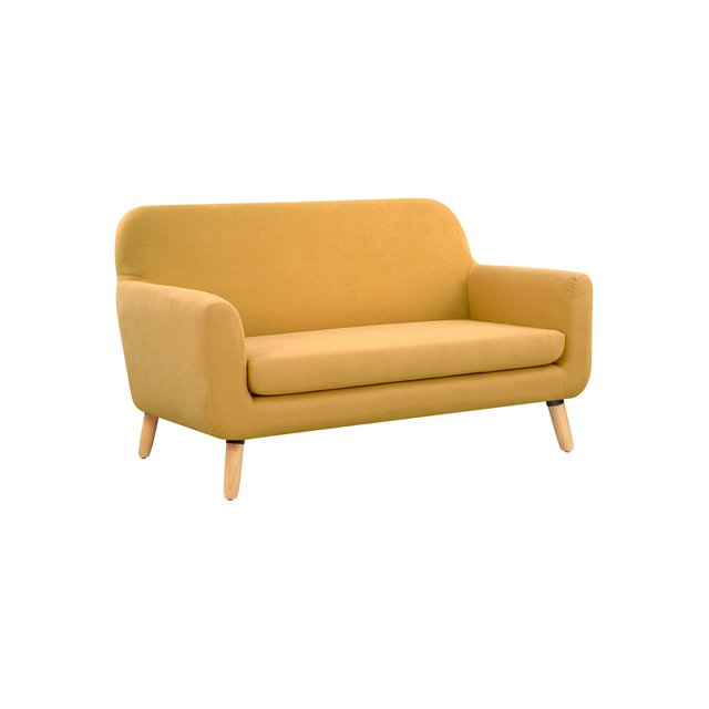 Sofá Jitotol 2 cuerpos pata encino Estilo Contemporáneo Color Amarillo Gaia Herbs Jitotol