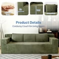 thumbnail image 5 of Aukfa 71" 3-Seater Modular Sofa, Corduroy Deep Seat Couch, No Assembly Comfy Sofa for Living Room, Bedroom, Apartment, Green, 5 of 8
