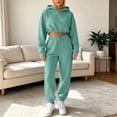 thumbnail image 5 of Bovxnpu Womens 2 Piece Outfits Tracksuit Sets Hooded Long Sleeve 2 Piece Casual Sportwear Set Matching Outfits, 5 of 9