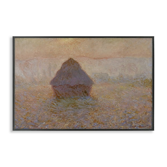 Stupell Industries Classical Monet Grainstack Landscape & Nature Painting Black Framed Art Print Wall Art, 18 x 12