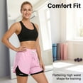 thumbnail image 4 of Jsaierl Running Shorts for Women with Liner Yoga Gym Workout High Waist Summer Casual Pockets Drawstring 2 In 1 Athletic Shorts, 4 of 9