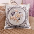 thumbnail image 6 of chaungfeng Vintage Euro Classic EmbossFlower Pillows Covers 18.9"x18.9",Embroidered Sofa Upholstery Cushion Cover, Car Office Bedrooms Home Backrests Pillowcases, 6 of 6
