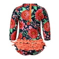 thumbnail image 2 of iEFiEL Baby Infant Girls Swimsuit One-piece Floral Rash Guard Bathing Suit Swimwear Red 0-3 Months, 2 of 7