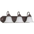 thumbnail image 1 of Nuvo 60/325 Three Wall-Vanity Light Fixture, 3, Old Bronze/Alabaster Glass, 1 of 6