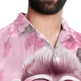 thumbnail image 5 of Pink Monkey Gorilla Men's Short Sleeve Poplin Shirts, Casual Printed Button Down Tops for Summer Beach, Unisex with Spread Collar, 5 of 6
