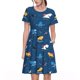 thumbnail image 1 of Disketp Colorful Ocean Shark para Vestido de Manga Corta para Mujeres, Vestidos de Verano para Mujeres, Casual y Holgado para la Playa, 1 of 6