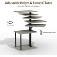 thumbnail image 3 of Swivel Side Table for Couch Arm, Height Adjustable C Table for Recliner or Bed, Tv Trays with Storage Shelf for Small Spaces- Small Nightstand Table for Living Room, Bedroom, 3 of 17