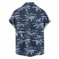thumbnail image 5 of IWRICH Hawaiian Shirt for Men Short Sleeves Tropical Printed Casual Button down Summer Beach Floral Shirts 20-Dark Blue S, 5 of 5