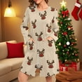 thumbnail image 2 of Christmas Zip Up Robes for Women Plaid Short Bathrobe Lightweight Knee Length Housecoat with Pockets Nightgown, 2 of 9