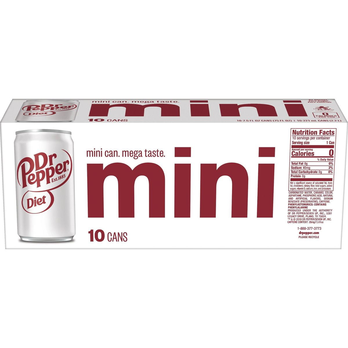Diet Dr Pepper Soda - 10pk/7.5 fl oz Mini Cans - Pack of 2