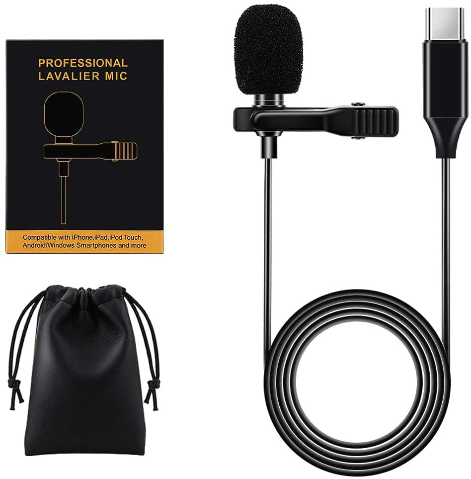 Lavalier Lapel Microphone 3.5mm Mic Pro for iPhone Android Smartphones，Noise Cancelling Mic Recording/Video Conference/Studio/Interview/Youtube/Podcast/Voice Dictation 