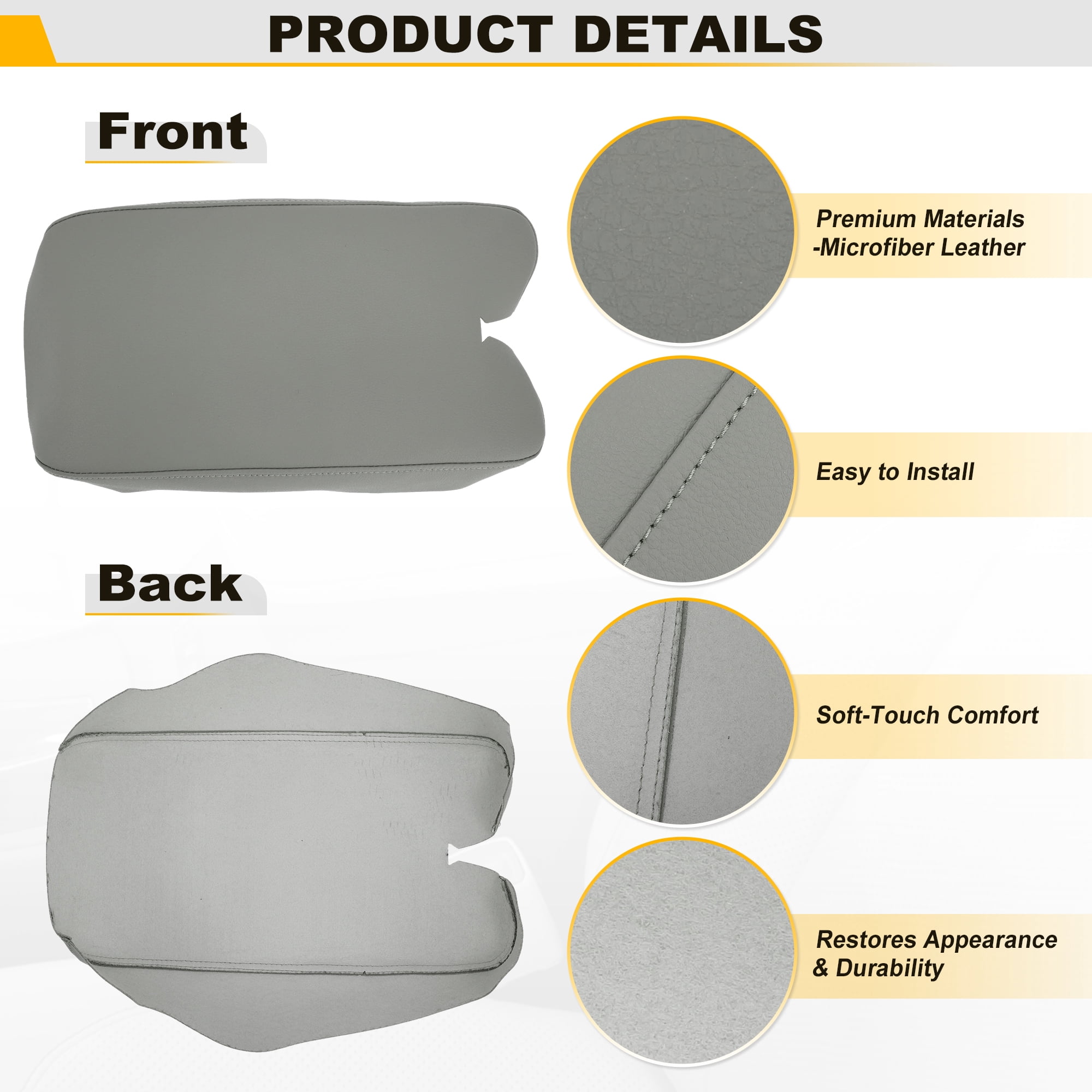 Unique Bargains Console Armrest Cover Gray for Lexus ES350 2007-2009 1pc