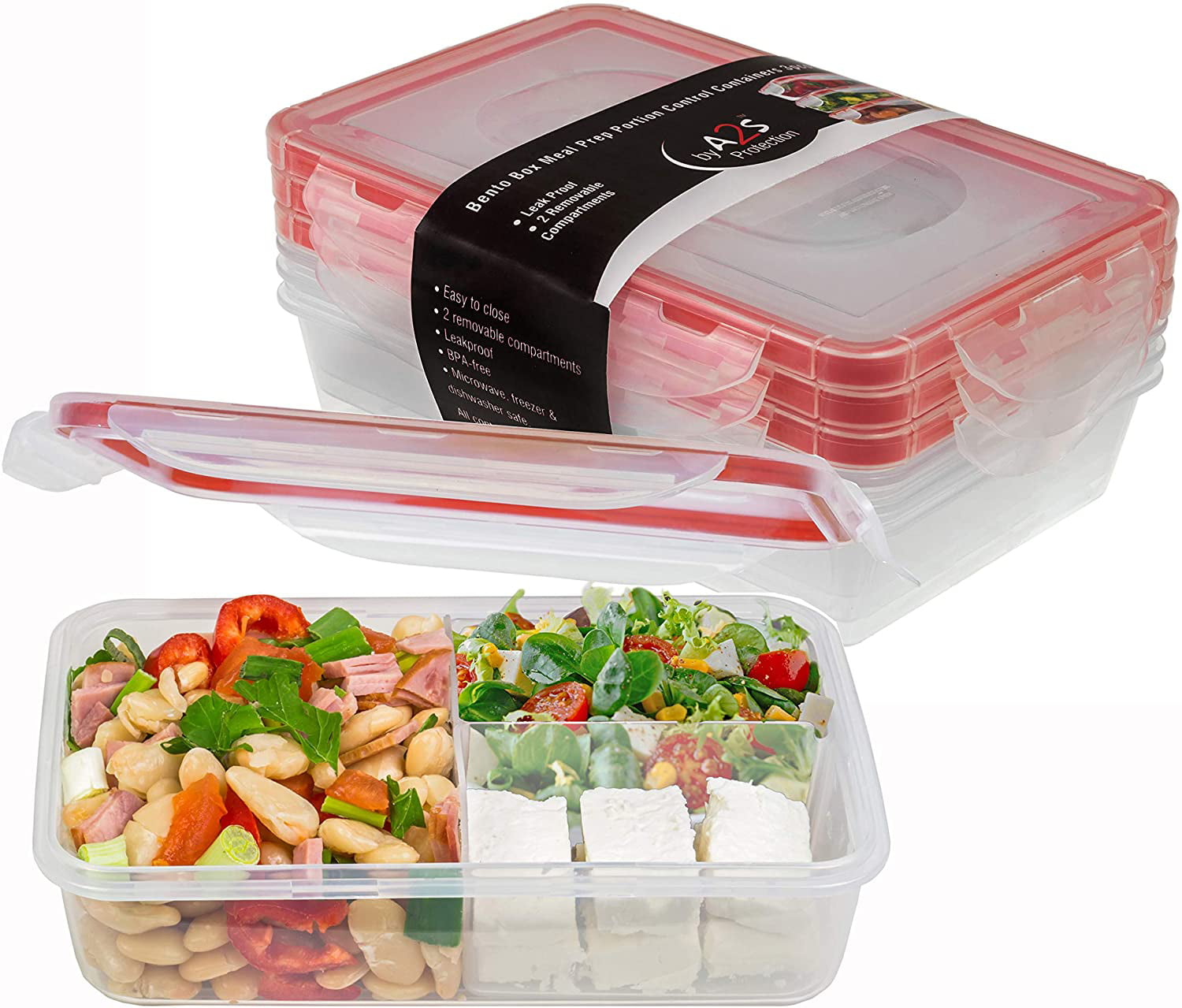 Meal Prep Containers Microwavable Bento Lunch Box 3pcs set 24oz 