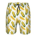 thumbnail image 3 of Honeii's Corn On The Cob Print Men's Casual Shorts with Drawstring，Swim Trunks Quick Dry Beach Shorts, 3 of 5