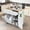 White, variant on HOMREST 47.5" Rolling Kitchen Island with Power Outlet, Saving Space Drop Leaf, Rubber Wood Countertop, Storage Cabinet for Trash Bin, White