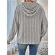 thumbnail image 5 of Sudadera con Capucha Extragrande de Otoño para Mujer, con Cuello en V y Larga. Gris L, 5 of 8