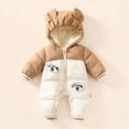 thumbnail image 2 of 12-18 Months Toddler Baby Boys Girls Snowsuits Hooded Romper Zipper Onsie Jumpsuit Outwear Jackets Little Kids Winter Clothes, 2 of 7