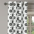thumbnail image 3 of Ambesonne Oriental Grommet Curtain, Vintage Moroccan Design, 50" x 54", Grey Black and White, 3 of 6