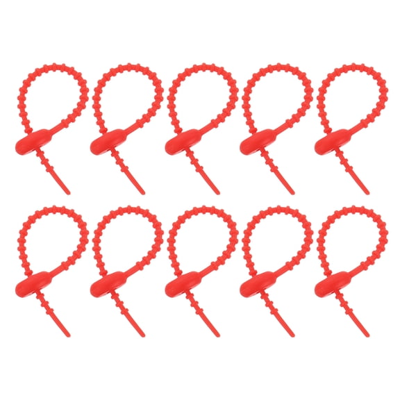 20Pack 4" Silicone Cable Ties, Reusable Zip Ties Wire Strips Organizer, Red