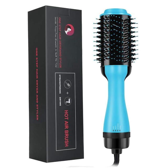 Step Hair Dryer & Volumizer Straightening Curling Magic Brush Gold Hot