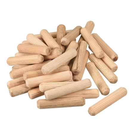 Wooden Dowel Pins 36 Pack 8x30mm Fluted Beveled Ends Wood Dowel Pegs