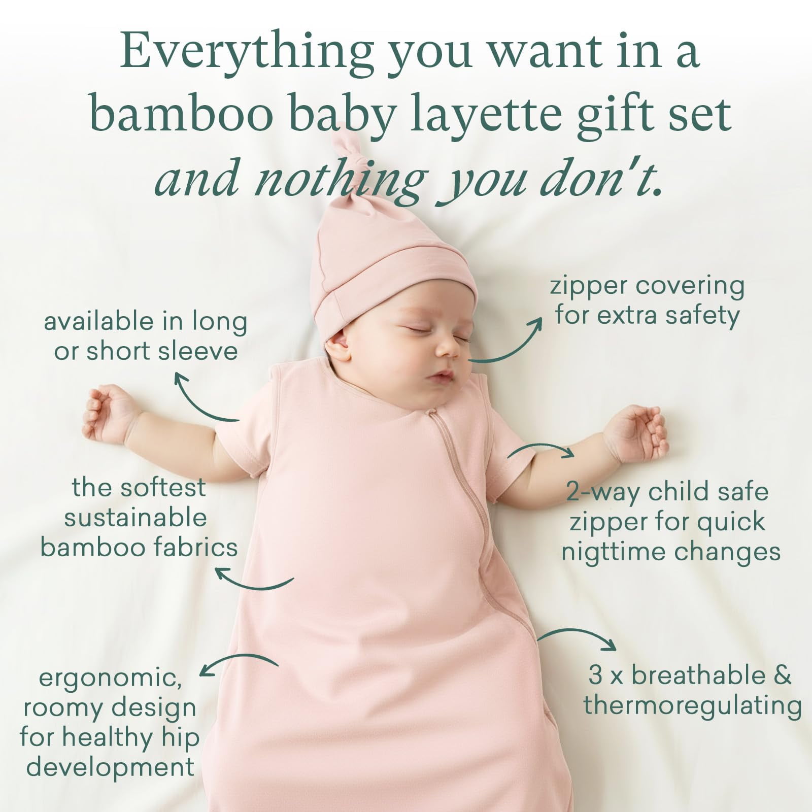 PurComfy Bamboo Newborn Clothes Gift Set: 14-Piece Buttery-Soft Layette Set with Sleep Sack, Baby Girl Clothing Essentials — Bamboo Lover Set, 0-3 Months