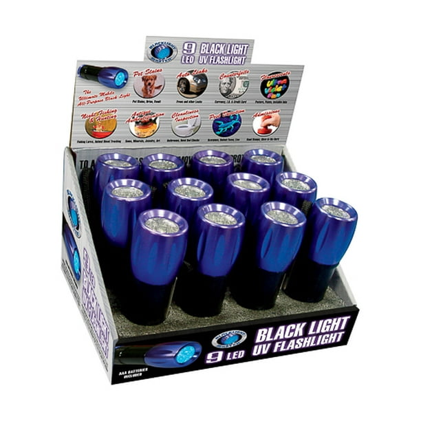 12/Pack Blacklight Master 302490 Uv Black Light Flashlight Walmart