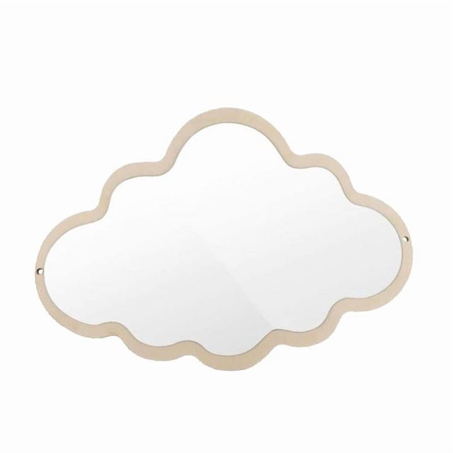 Espejo de pared adhesivo para colgar con dibujos animados de madera en ángulo, decorativo en 3D 2