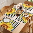 thumbnail image 5 of Sunflowers Placemats Set of 6 Black White Check Sunshine Buffalo Bee Place Mats Indoor Wipeable Table Mats Washable Cloth Dining Table Placemats for Kitchen Holiday Party Home Decor 13x19 Inch, 5 of 9