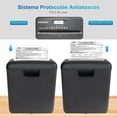 thumbnail image 4 of SANGKEE Trituradora de Papel y Tarjetas de cr&eacute;dito, Trituradora con Capacidad para 6 Hojas, Papelera 10L, Corte Rayas para Papel/Tarjeta de Cr&eacute;dito/Grapas/Clip, Seguridad P-2, Us, 4 of 7