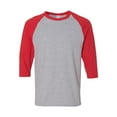 thumbnail image 2 of Gildan - Heavy Cotton Raglan Three-Quarter Sleeve T-Shirt - 5700 - Sport Grey/ Red, 2 of 3