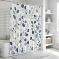 thumbnail image 5 of Blue Botanical Shower Curtain Set - 72" x 78" Washable Bathtub Curtain with 12 Hooks, Summer Leaves Pastoral Elegant Waterproof Fabric Stall Shower Curtains for Bathroom/Bathtub Décor, 5 of 6