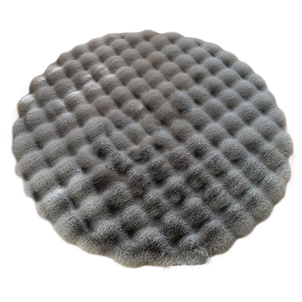Alfombra redonda de felpa Billuyoard gris 80cm