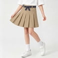 thumbnail image 4 of FRSASU Uniform Skirt for Girls High Waist Mini Preppy Pleated Skirts with Shorts Graduation Back to School Skort Khaki, 4 of 8
