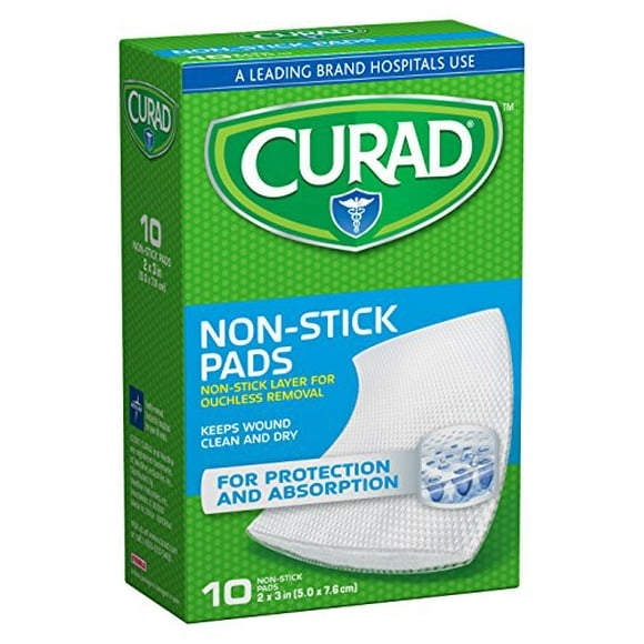 Curad Non-Stick Pads, 2 X 3 Inches, 10 Count