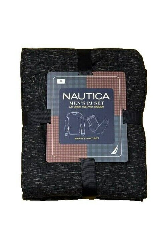 Mens 2 Pc Relaxed Fit Waffle Pajama Set Charcoal Heather Large