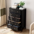 thumbnail image 2 of 5 Drawer Dresser for Bedroom, Tall Dresser with Deep Drawers & Metal Knobs,Freestanding Wooden Closet Chest,Modern Wooden Chests of Drawers for Entryway, Hallway, 2 of 7