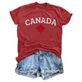 thumbnail image 3 of PMVFHDE T-Shirt à Imprimé « Keep Canada Flag Proud » pour Femmes Rouge, TTG, 3 of 3