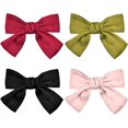 thumbnail image 1 of Pinzas para Lazos para el Cabello Grandes, 4 Piezas Pinzas para Lazos para el Cabello, Lazos para el Cabello Grandes, Pasadores con Lazo de Satén para Mujeres, Accesorio para el Cabello para niñas Rojo, Negro, Rosa, Verde, 20 cm Rojo Verde MX-0132817FYD, 1 of 5