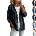 thumbnail image 2 of Denim Jacket for Women V-Neck Relaxed Classic Loose Fit Shaket Lightweight Vintage Fashion Button Jeans Cardigan,Black,2XL, 2 of 6