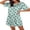 Butterfly Green, variant on Ekouaer Silk Satin Sleep Shirts for Women Nightshirt Tshirt Night Gowns Short Sleeve Sleepwear Round Neck Shirt Dress With Chest Pocket