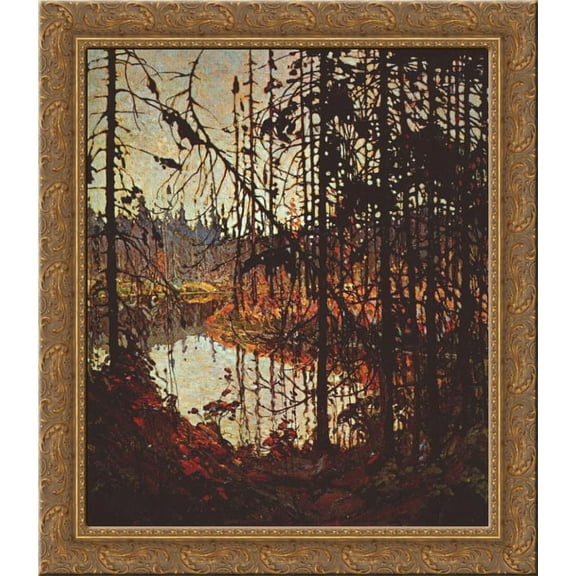 Northern River 24x20 Gold Ornate Wood Framed Canvas Art by Tom Thomson