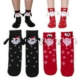 thumbnail image 1 of 2 pares de calcetines navideños con forma de mano, calcetines magnéticos, unisex, divertidos, calcetines con forma de mano, calcetines navideños bonitos y novedosos, calcetines de regalo, 1 of 6